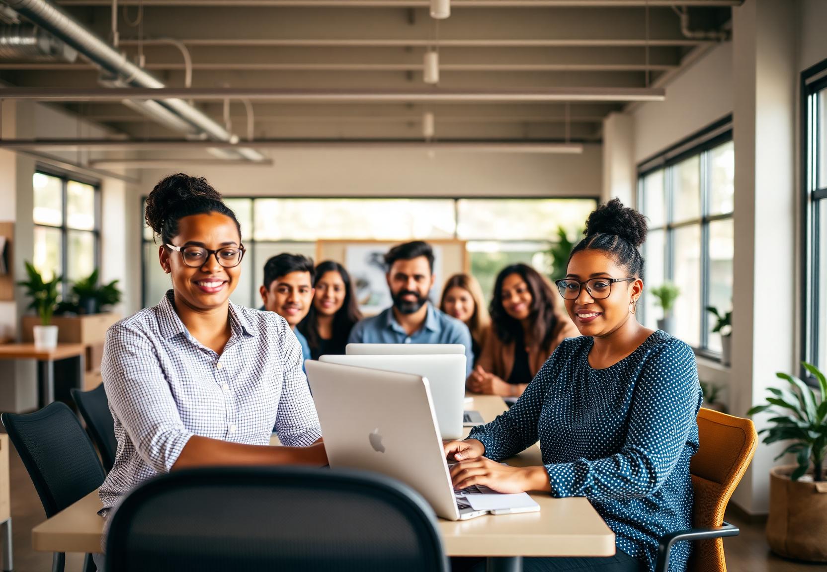Time multidisciplinar Incentiv Tech trabalhando em escritório aberto